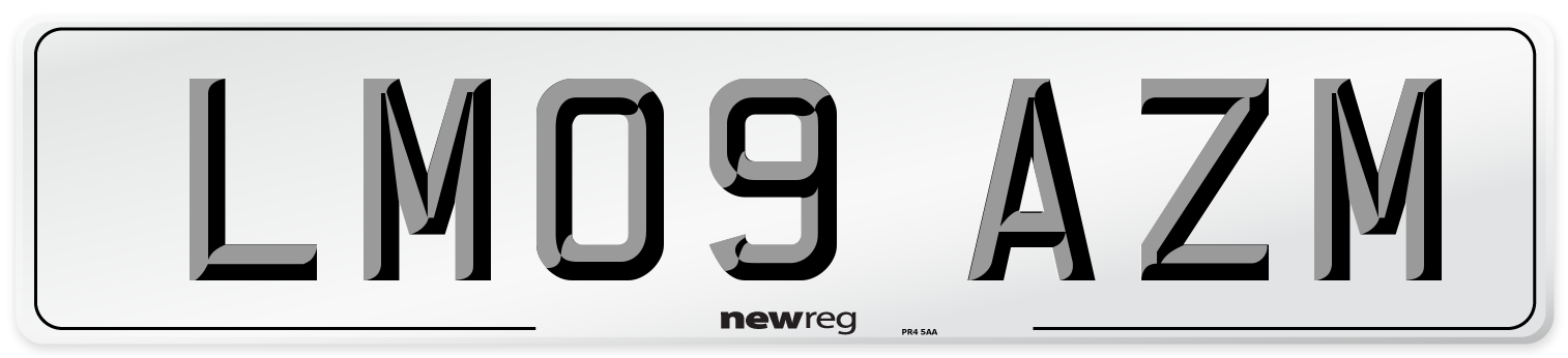 LM09 AZM Number Plate from New Reg